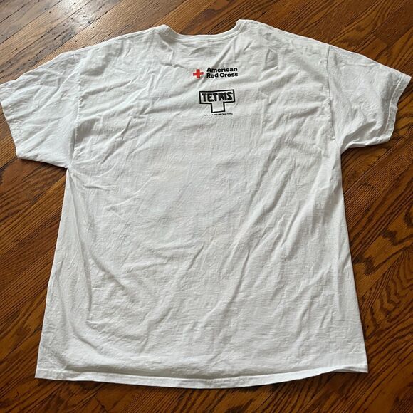 American Red Cross Tetris 40th Anniversary Hanes White T Shirt Mens Size XL - Picture 6 of 6